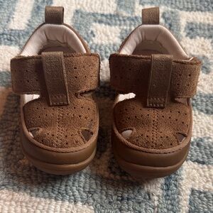 UGG Brown Suede Kids Moccasin Sandals